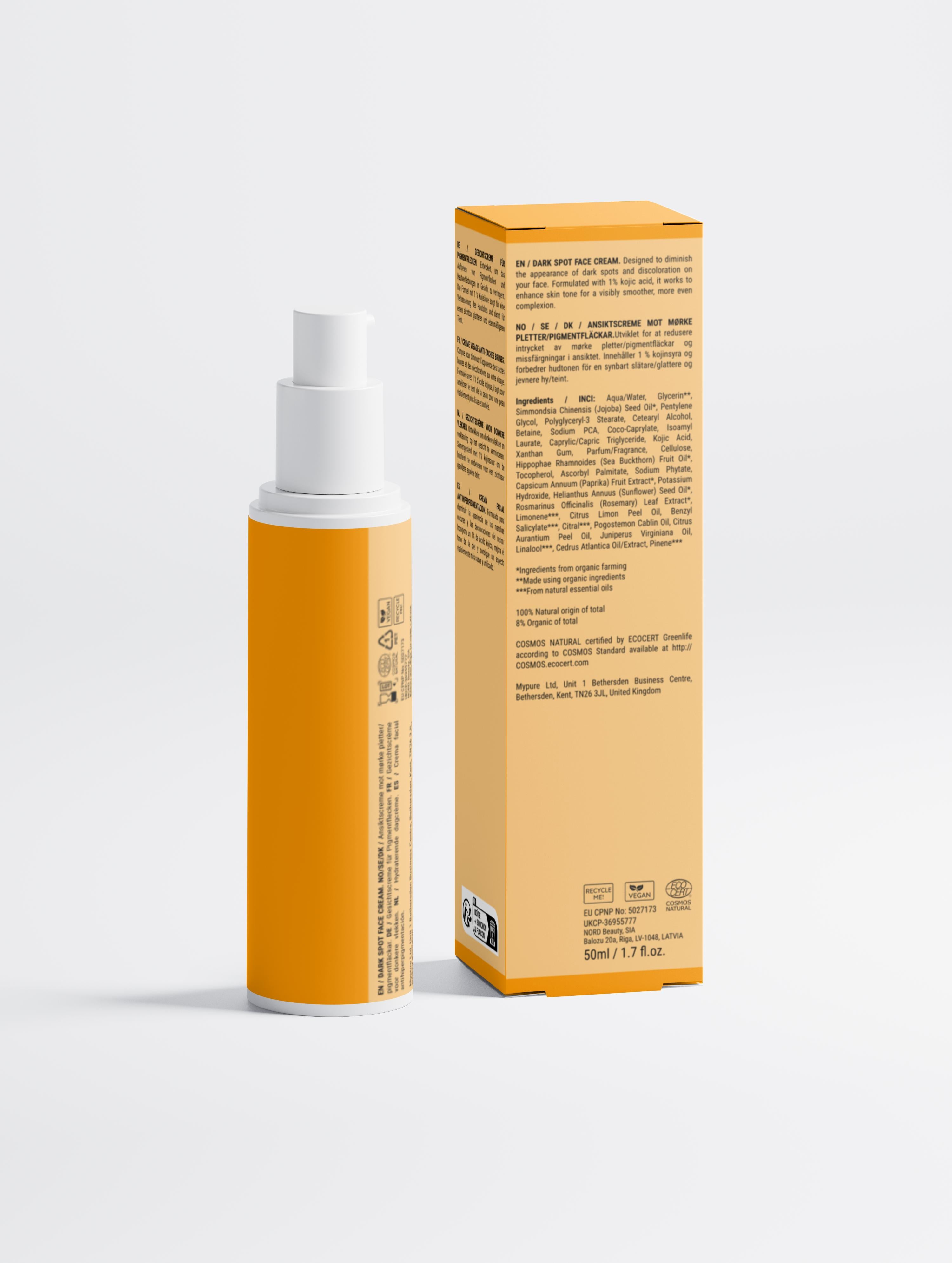Crema viso anti-macchie con acido cogico