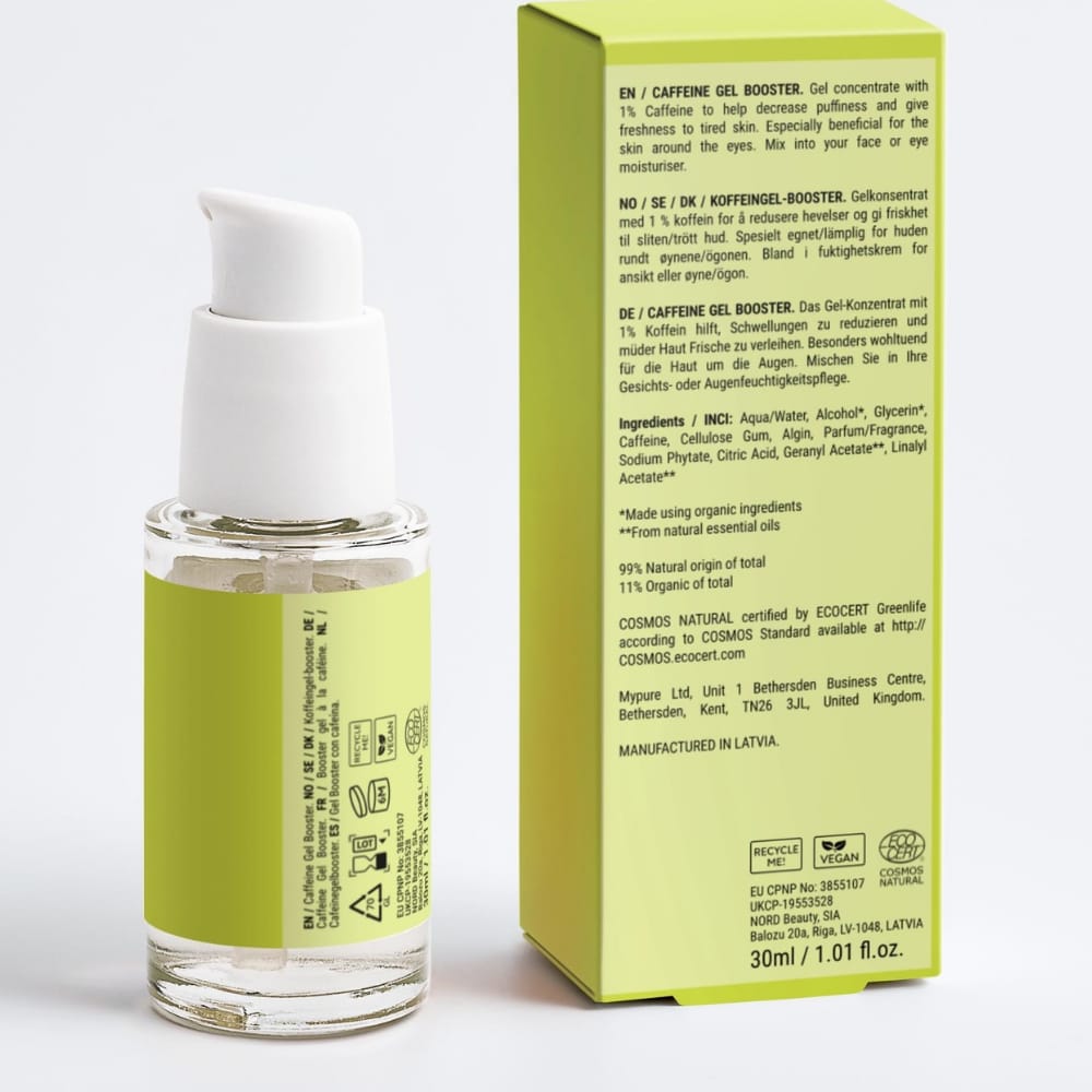 Lelucente Gel Booster alla Caffeina – Risveglia la tua pelle