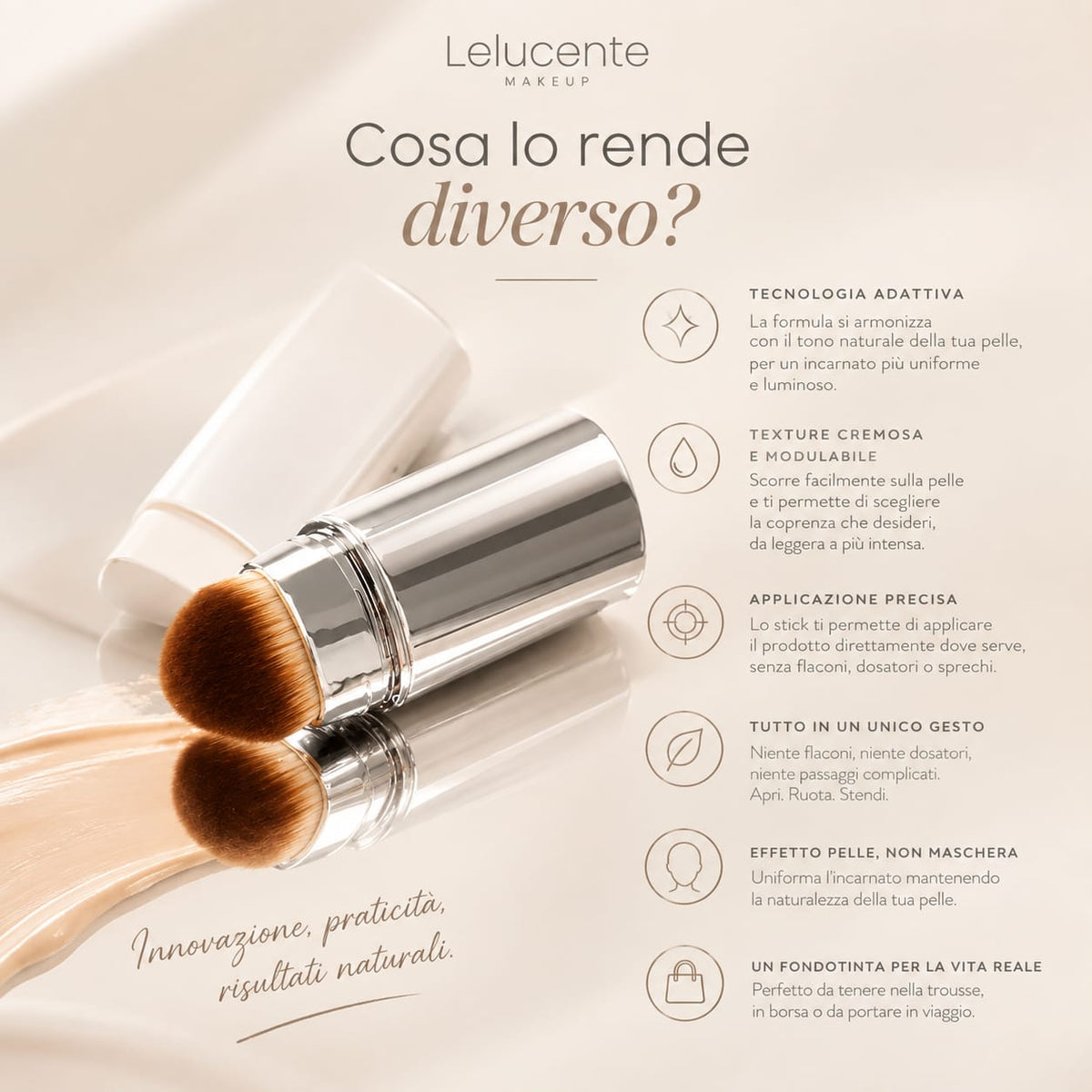 Lelucente Fondotinta Adattivo Stick 3 in 1