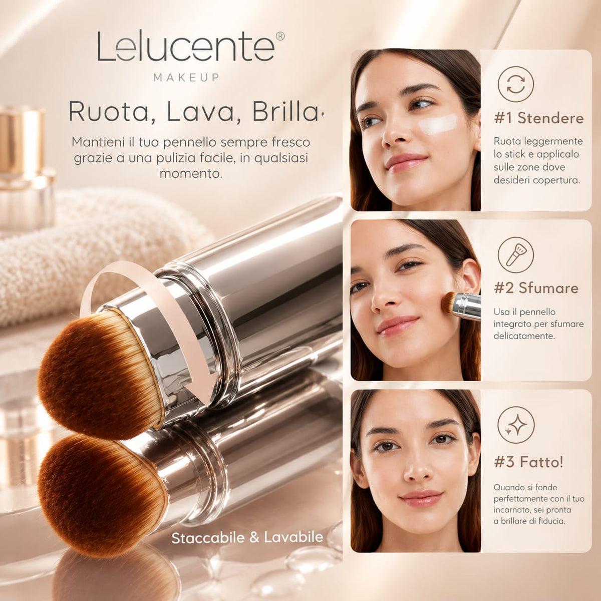 Lelucente Fondotinta Adattivo Stick 3 in 1